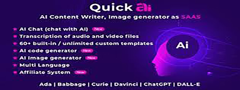 QuickAI OpenAI - ChatGPT - AI Writing Assistant and Content Creator as SaaS.jpg